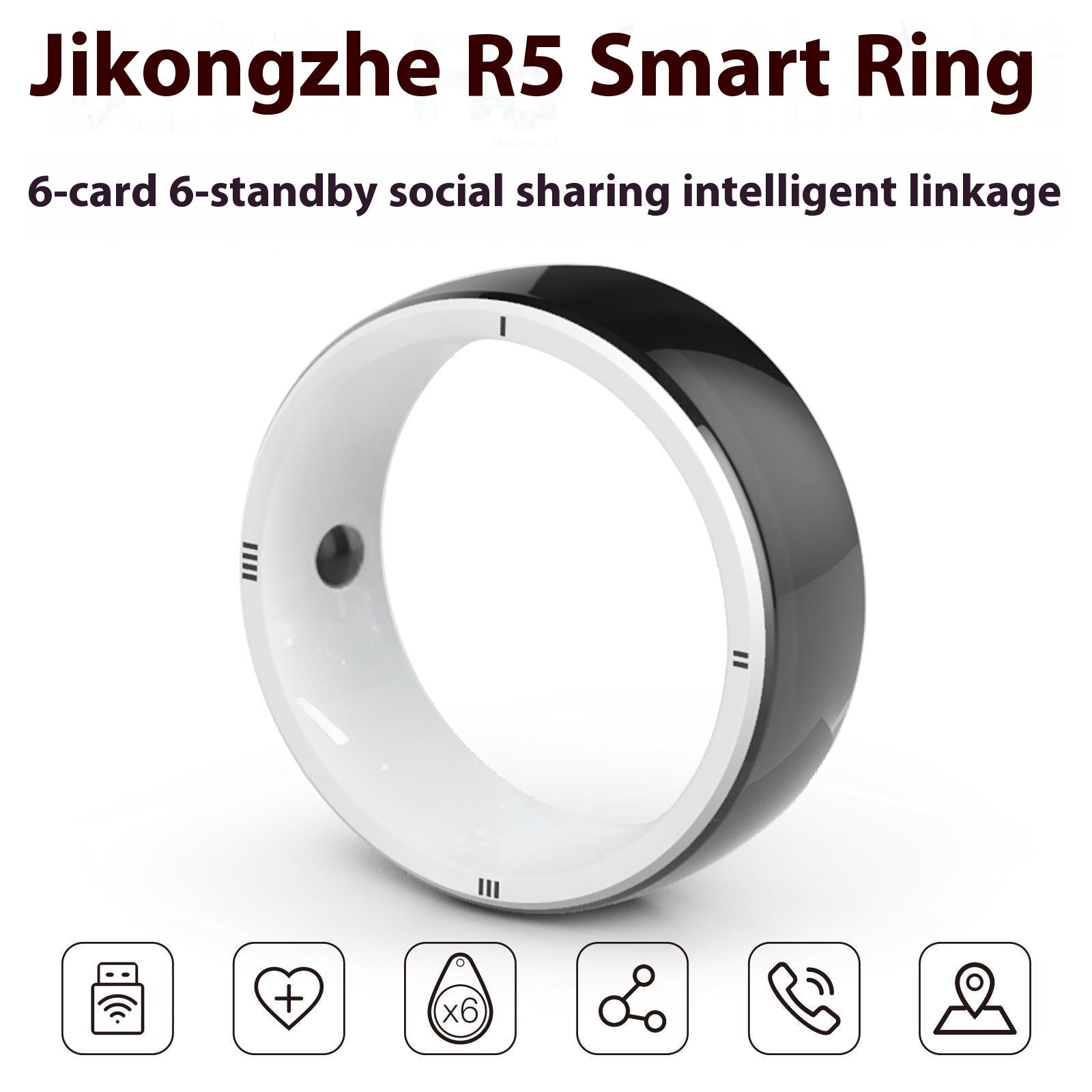 R5 Smart Ring Watch Convient pour l'écran rond de détection de pression artérielle Bluetooth