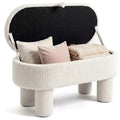 Banc de stockage Corduroy de 42 pouces Beige