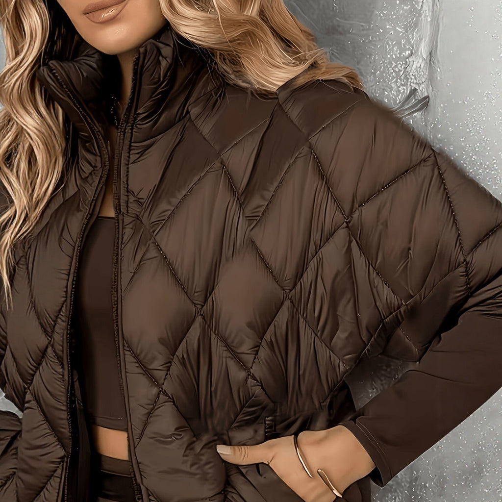 Veste sans manches matelassée diamanté de style Outerwear chaud