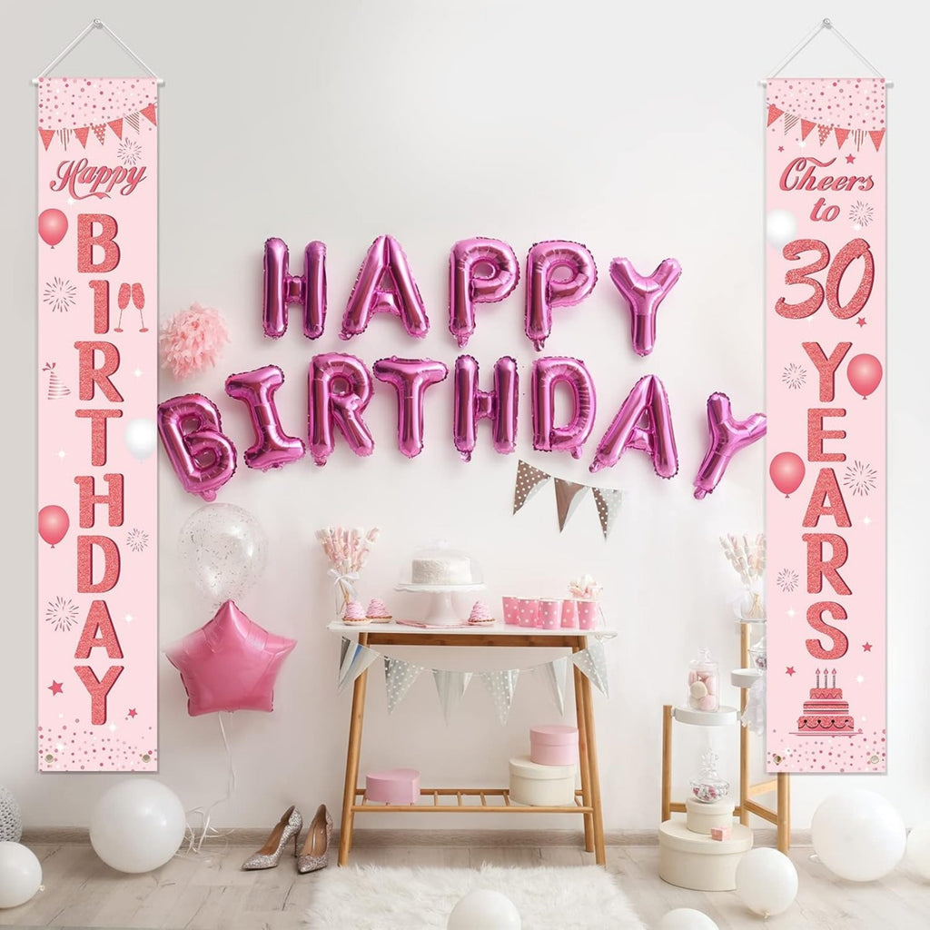 Ensemble de 2 décorations de portes pour 30 ans en or rose