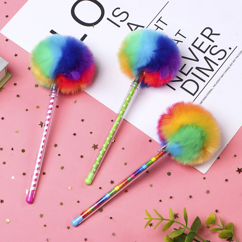 Gift pen Colourful pompoms Student creativity