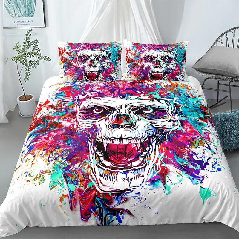 Crâne d'Halloween Imprimé Couverture matelassée Costume gothique