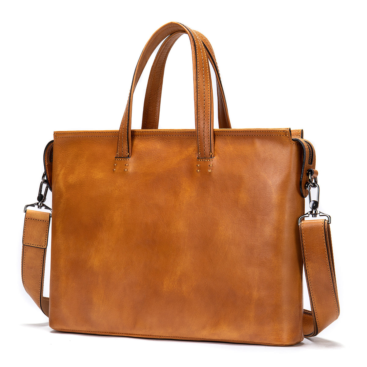 Porte-monnaie en cuir vintage pour homme Affaires tendance Sac à main informatique 14 pouces