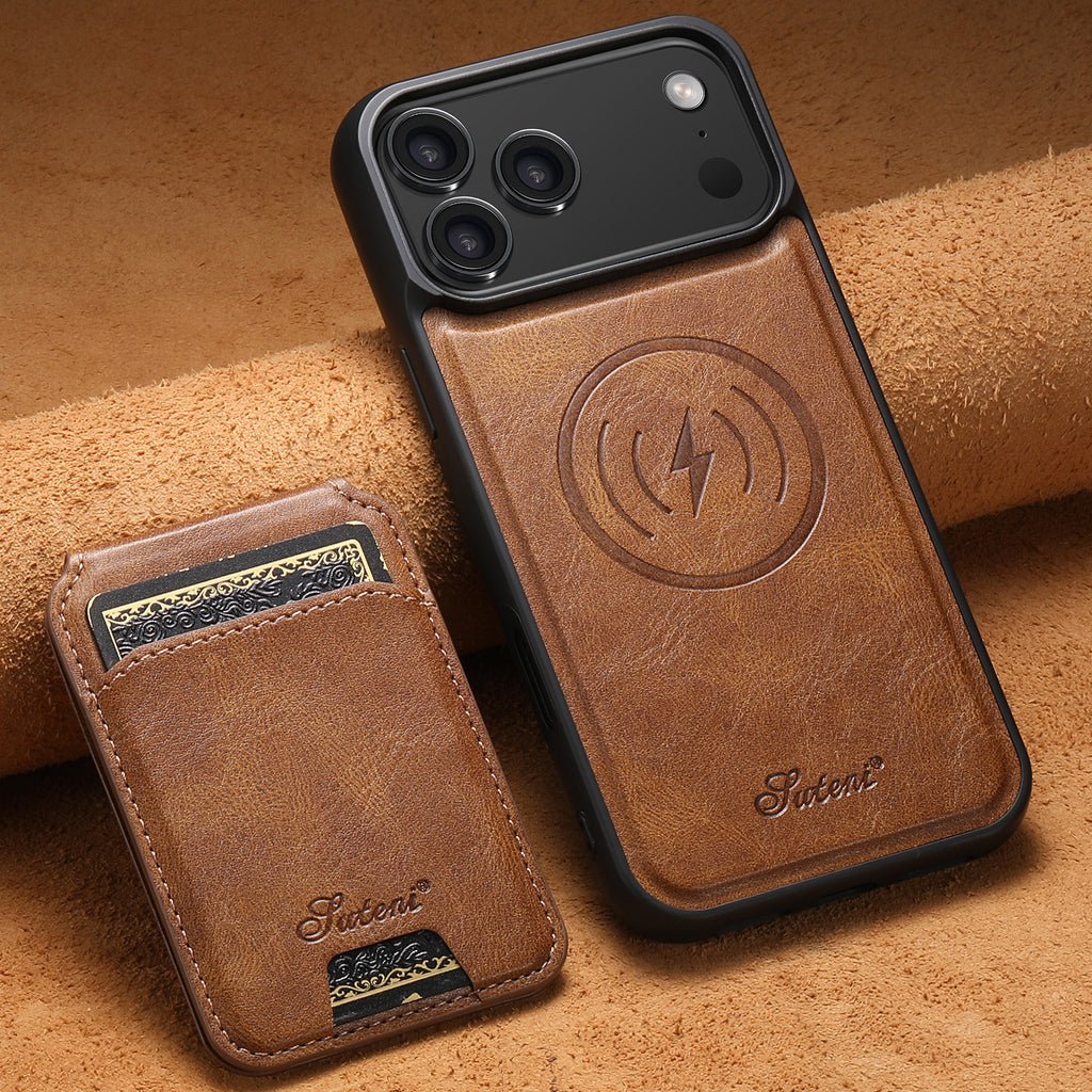 Porte-carte magnétique Étui téléphonique de recharge sans fil deux en un
