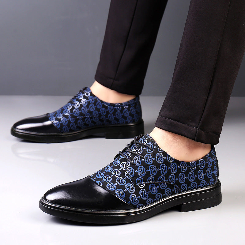Chaussures en cuir pointu-orteil de style britannique pour hommes