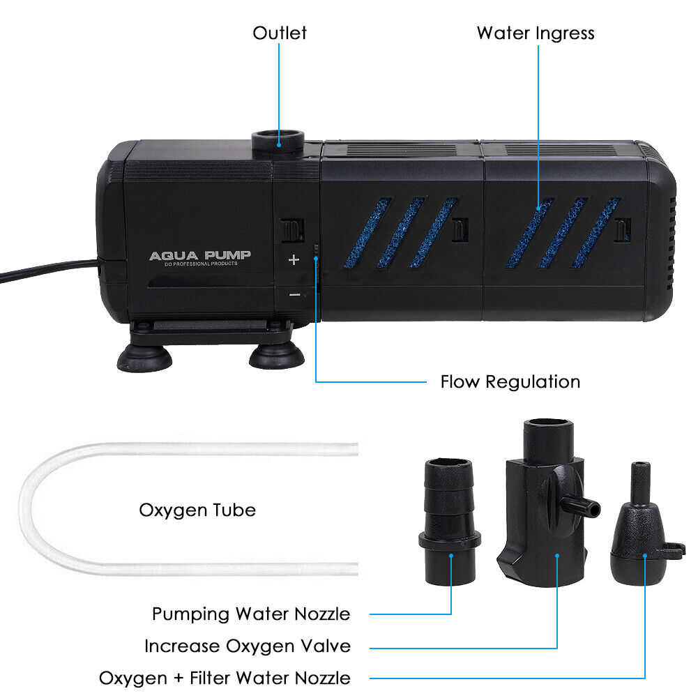 4 En 1 Aquarium réservoir de poisson filtre pompe d'eau filtre de purificateur interne