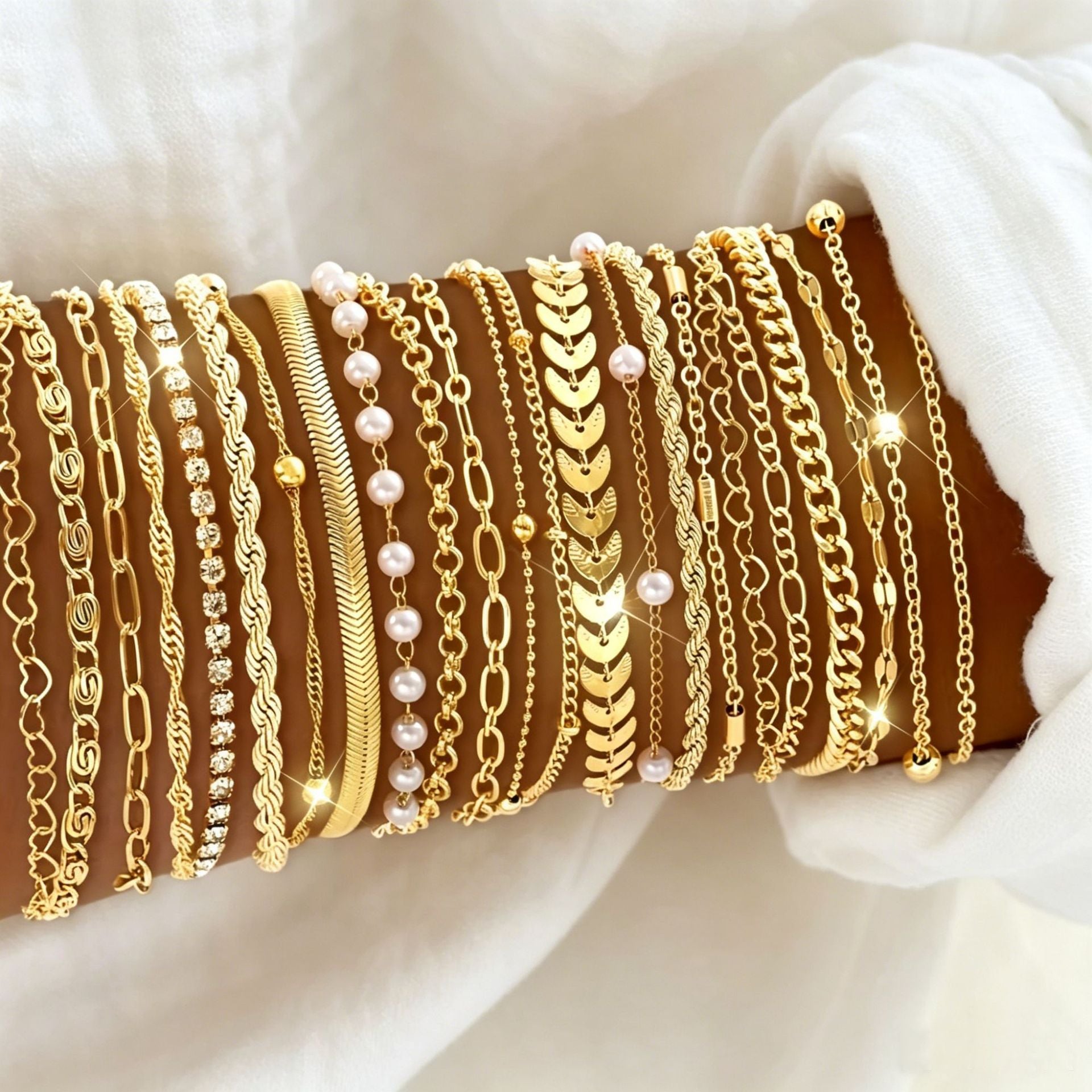 Ensemble de bracelets pour femmes de base en alliage européen et américain