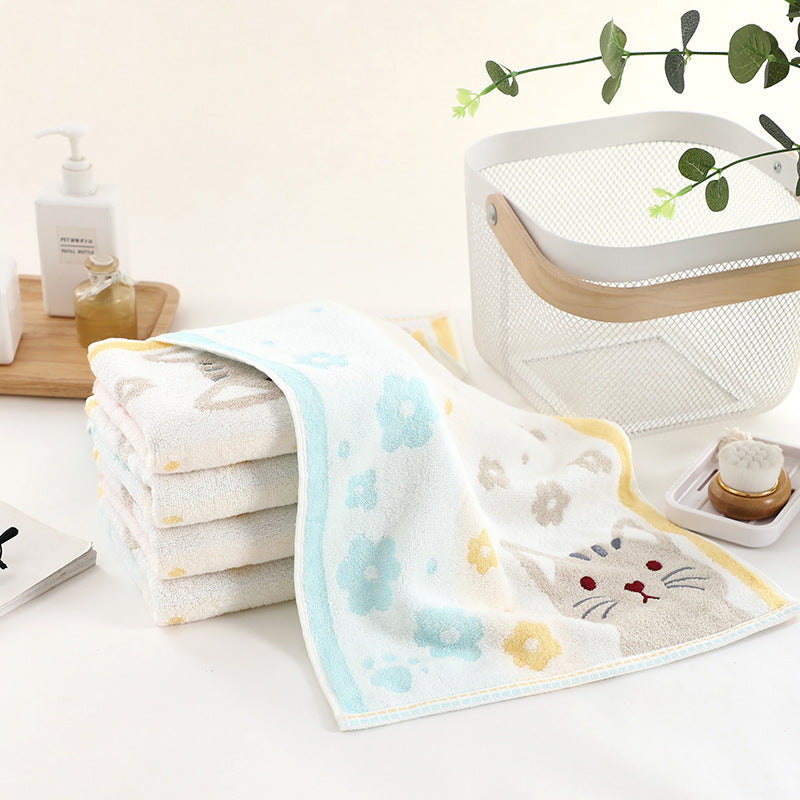Embroidered and absorbent Jacquard towels for home use