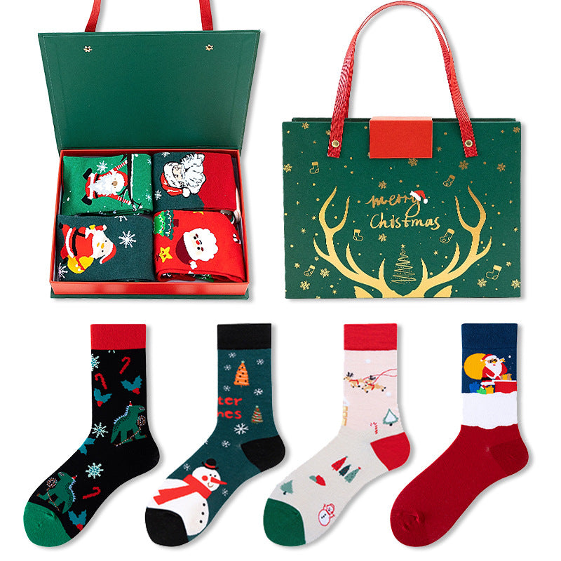 Santa Snowman Chaussettes en coton cartoon