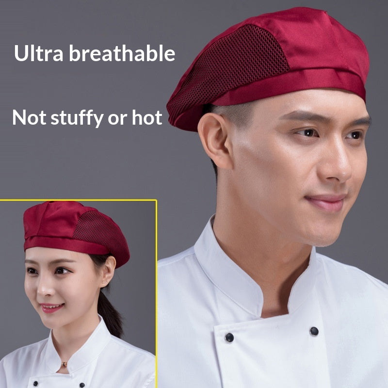 Chapeau unisexe Chapeau Beret d'été respirant Cap de travail pour le personnel de service