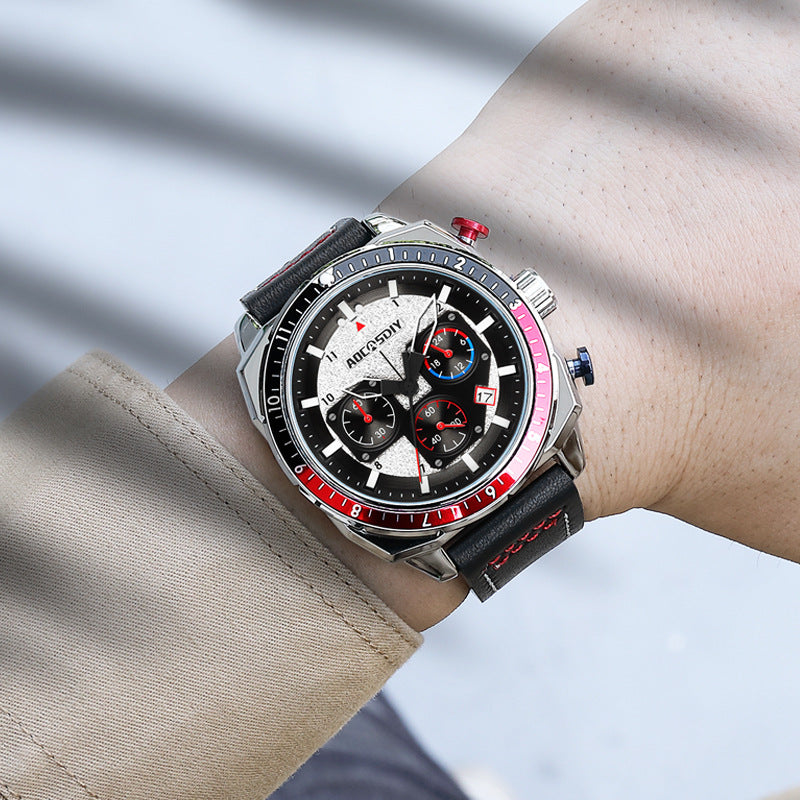 Multifunctional waterproof quartz watch for sports and leisure