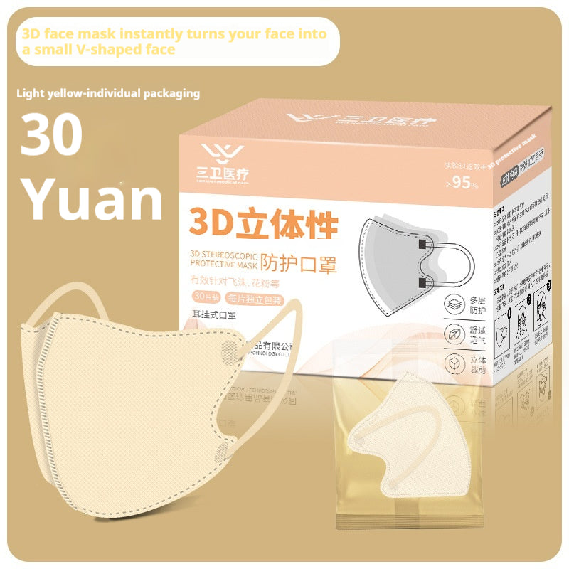 Été mince mignon V visage Ins Style indépendant 3D Masque tridimensionnel 30 PCs