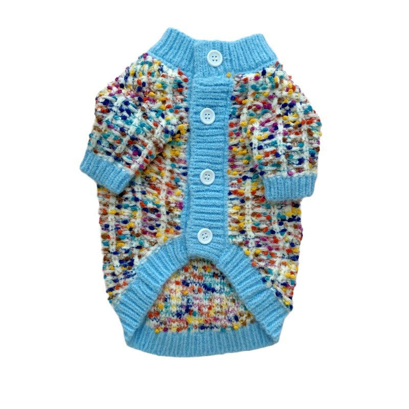 Chandail de cardigan de chien couleur-bloc