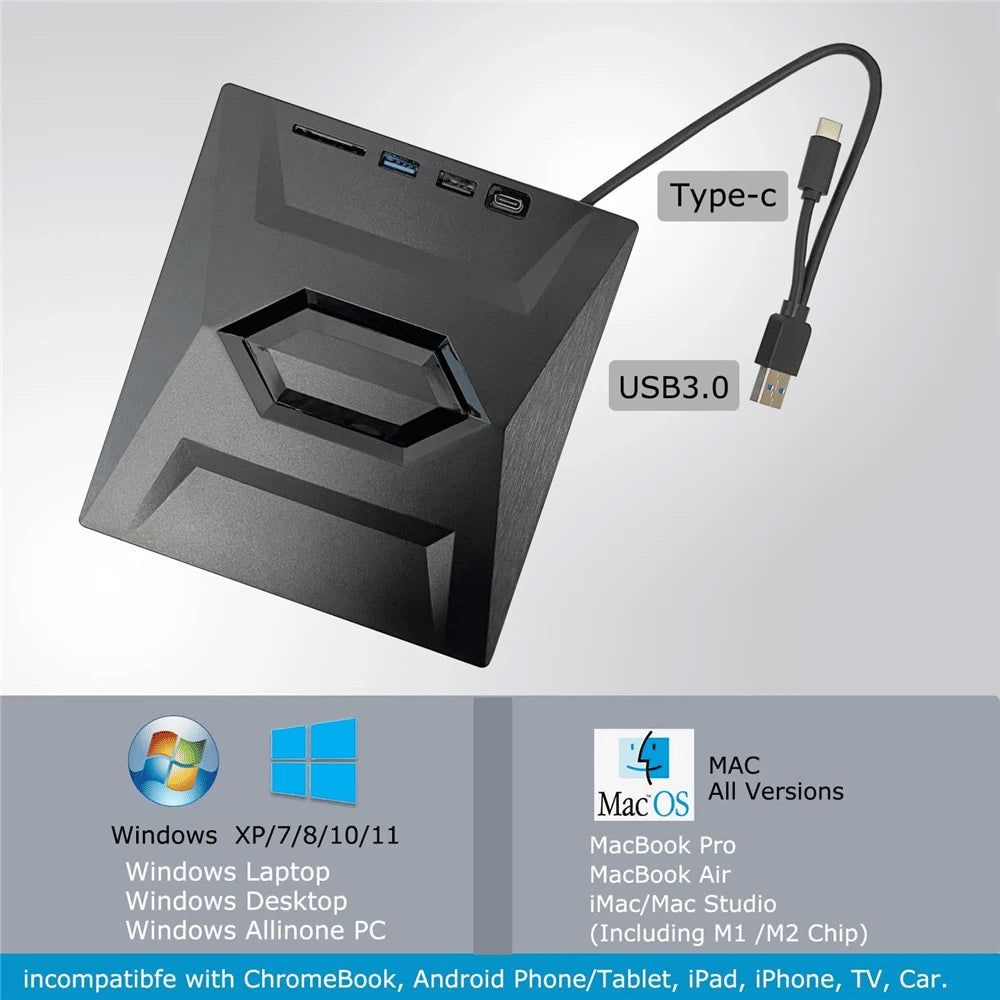 Disque externe CD DVD USB 3.0 Writer Burner Player Pour PC Ordinateur portable Windows 11 10