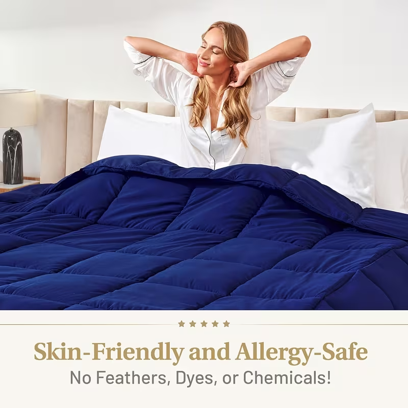 Lightweight and breathable 4-season duvet, down-like effect, hotel finish