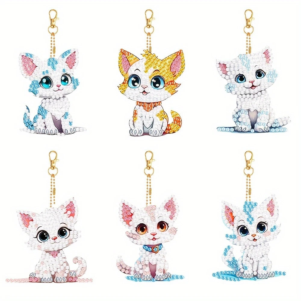 Porte-clés de peinture diamant bricolage - Motif animal