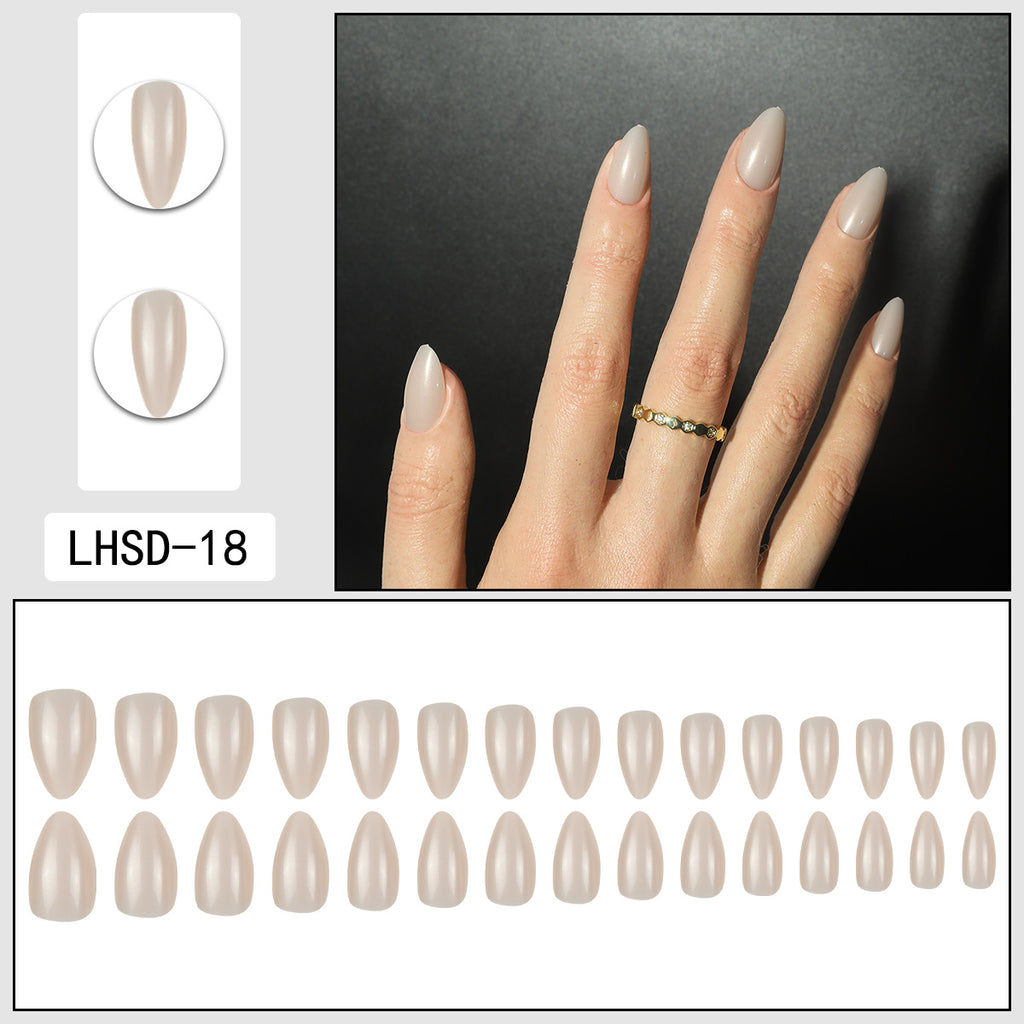 Femmes Glossy Portable Nails artificiels de couleur solide