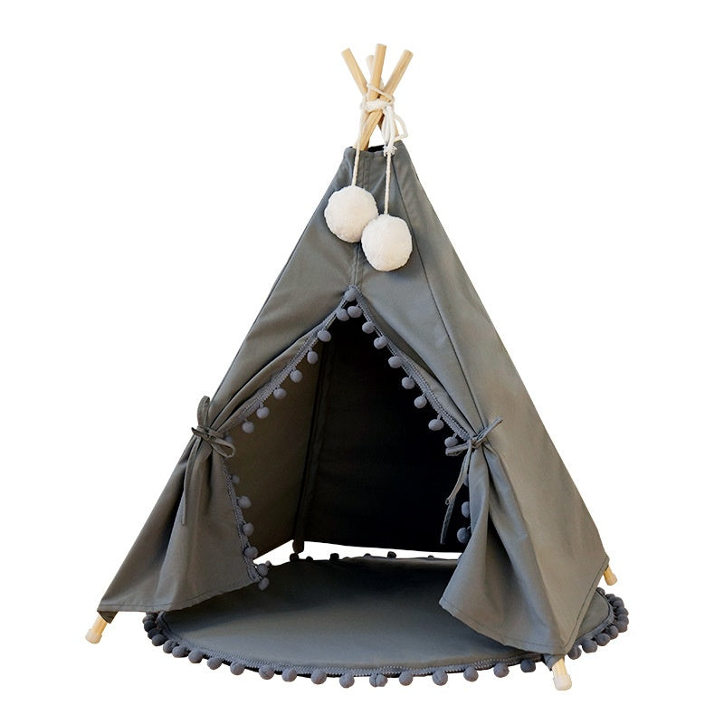 Lit de tente pliable tout-saison pour chats et chiens.