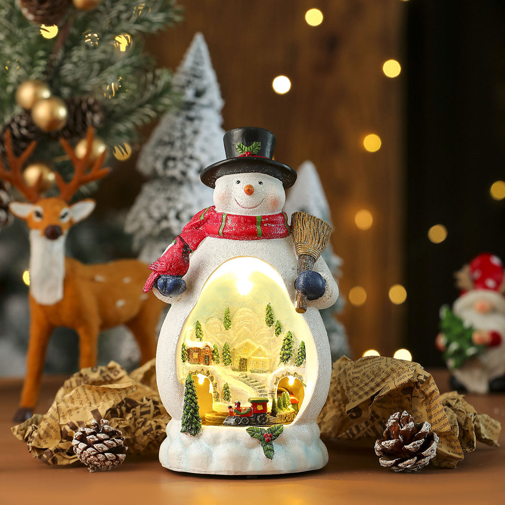 Christmas Resin Rotating LED Lamp Ornaments