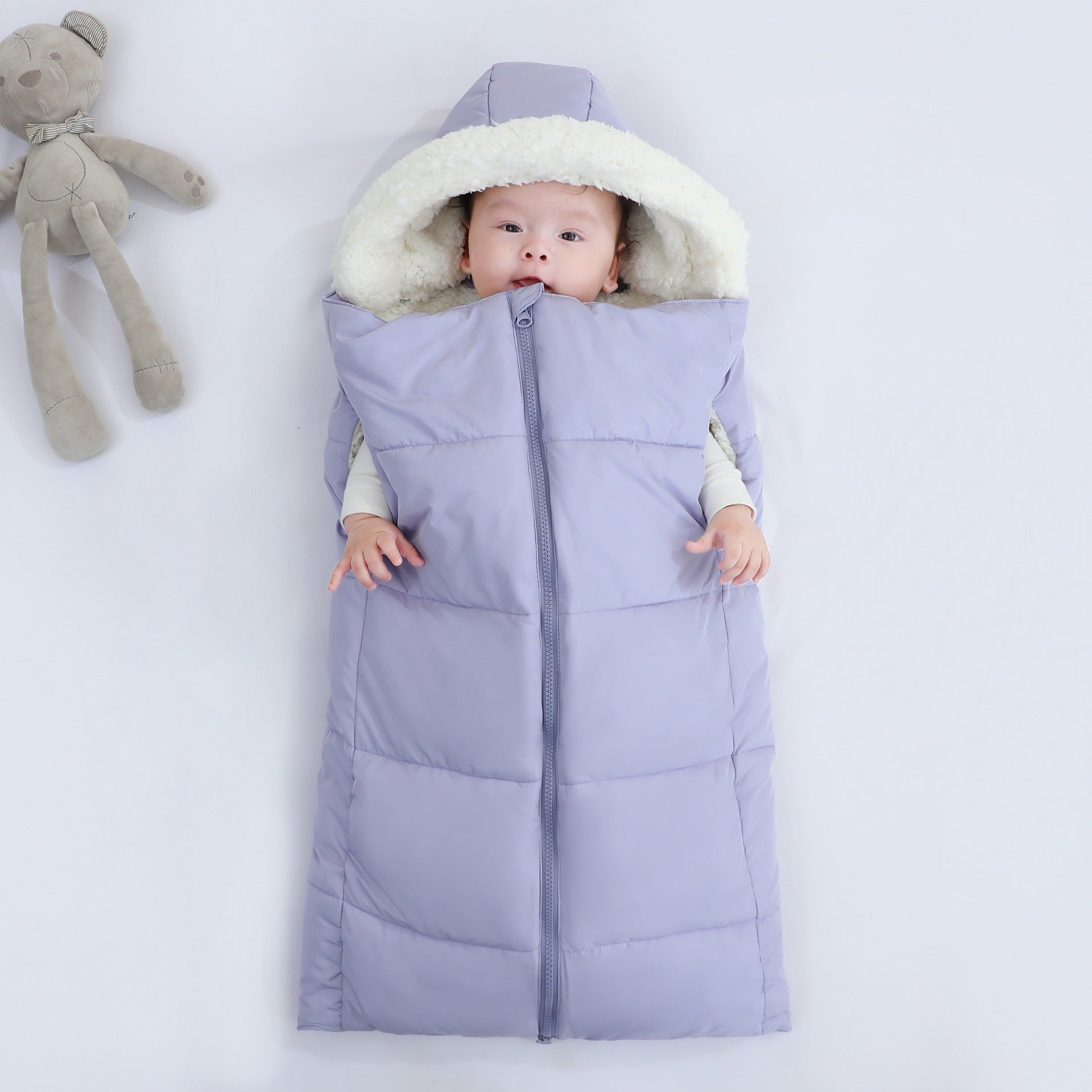 L'automne et l'hiver chaud Épaisseur à capuchon Nouveau-né Swaddle