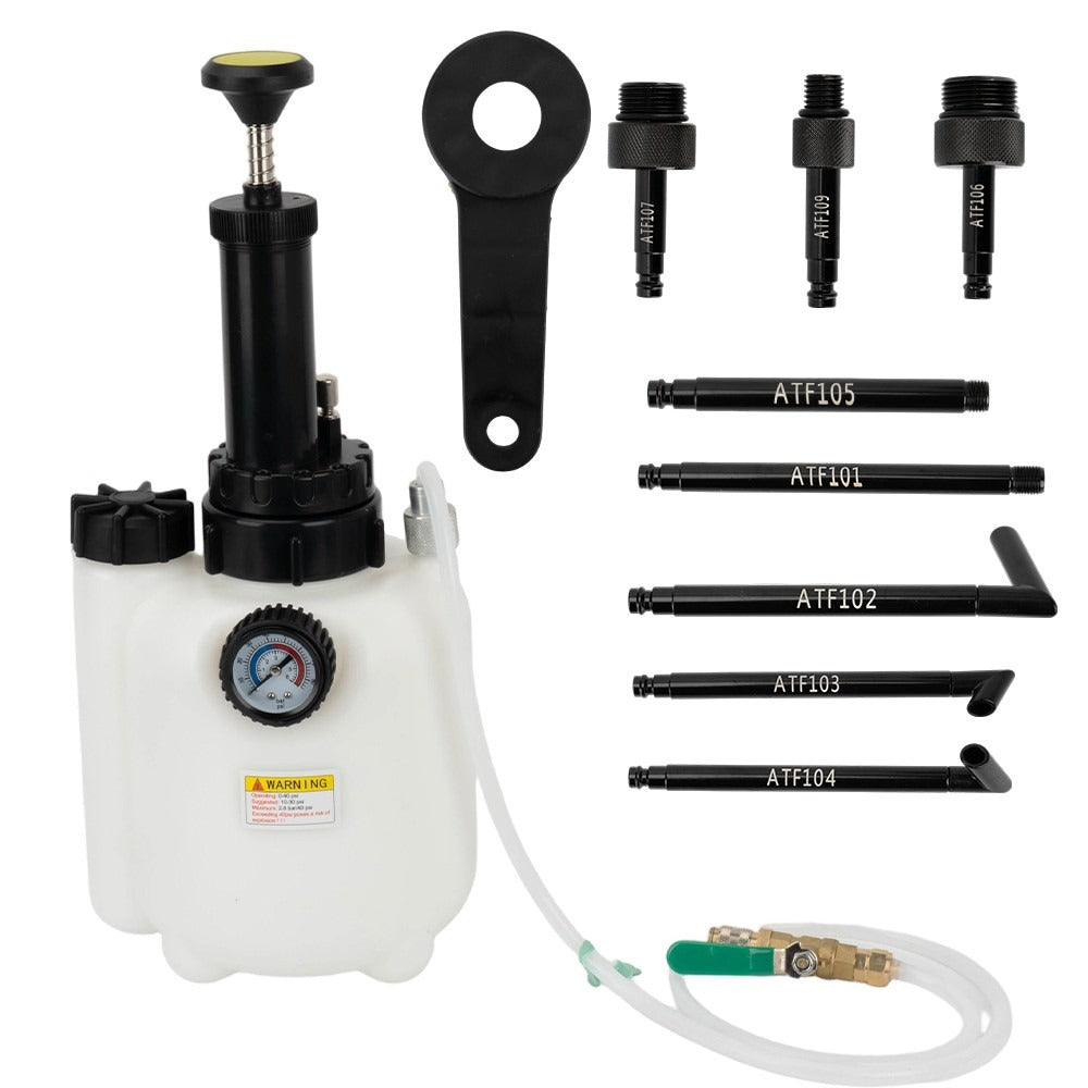 Pompe à fluide de transmission manuelle 3L ATF Système de transfert de remplissage d'huile avec 8 adaptateurs en aluminium