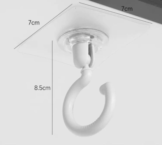 Crochet rotatif sans perçage-blanc-PVC-7*7cm-1 pièce