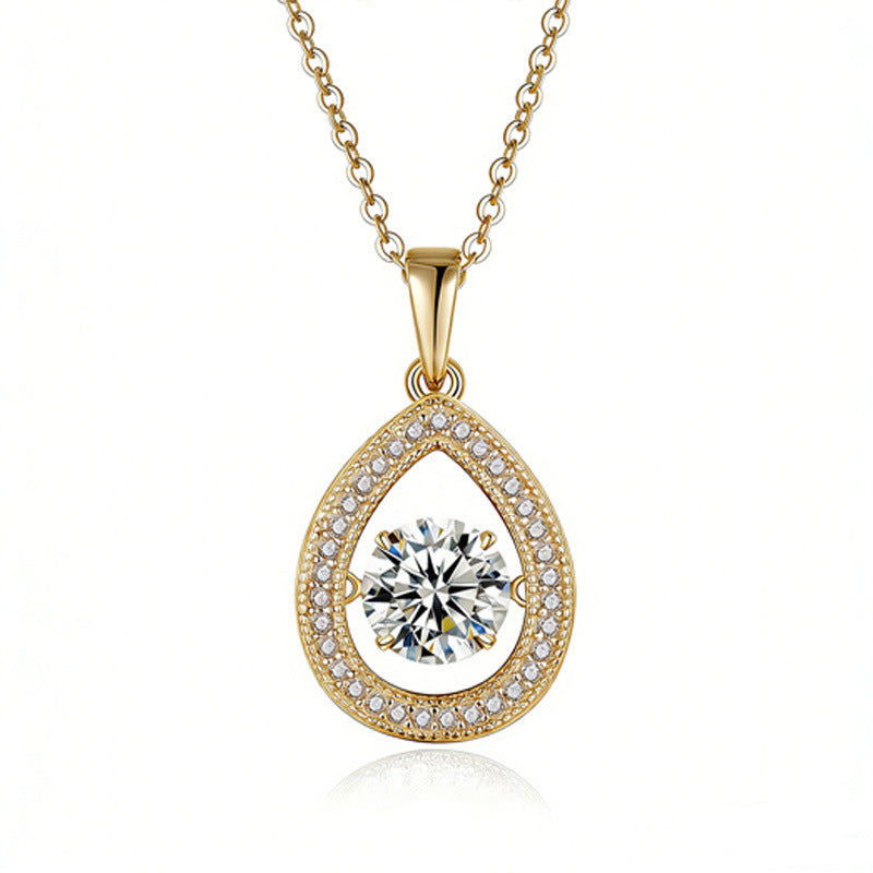 S925 Argent Sterling 1ct D Couleur VVS1 Moissanite Teardrop Collier 45cm Platine plaqué Pa