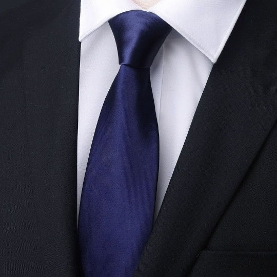 Mens Business Tie Zipper formel avec bandes bleues