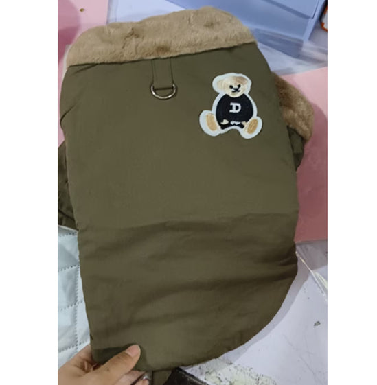 Veste chaude épaisse de traction petit chien d'automne et d'hiver chat vêtements de chat