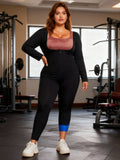 Taille plus femmes Sauna costume minceur complet de compression du corps combinaison de saut manches longues Wai