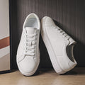 Respirant Cowhide Plat-soled Trendy Baskets blancs polyvalents