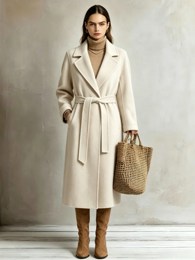 Les femmes Élégantes Long Lapel Coat Pour Casual et Comute Wear