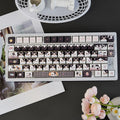 Tête de vache mignonne noir Kawaii 5 côtés sublimés PBT Caps-clés compatibles avec 68758799108