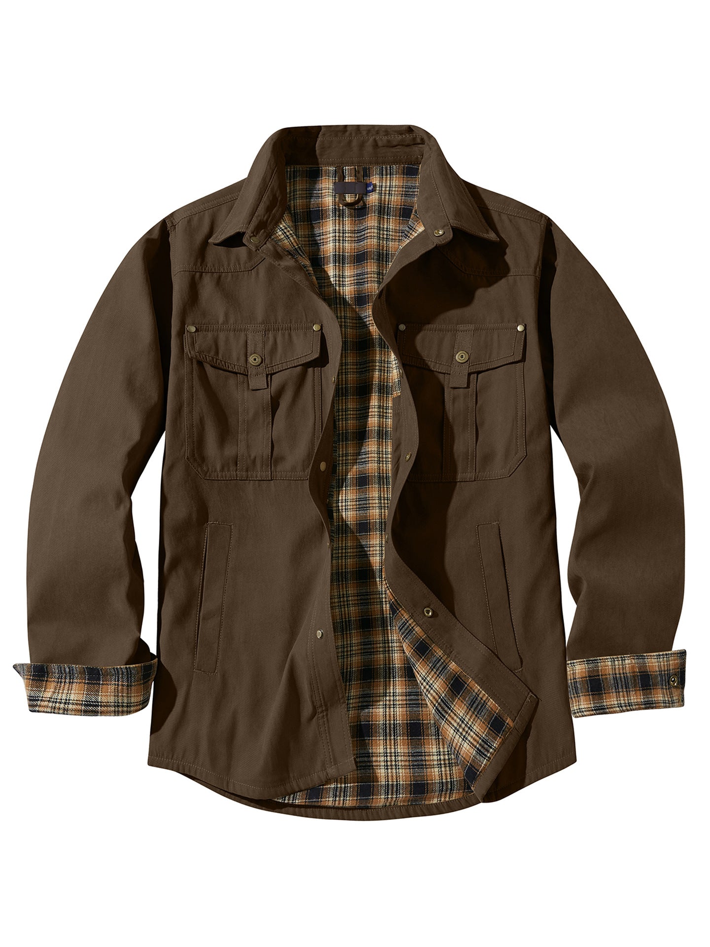 Homme Plus Taille Laps Plaid Flannel Casual Veste European American Retro Western Style Jac