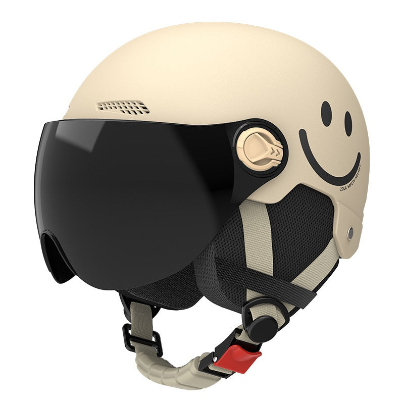 Casque de sécurité couleur solide de moto pour femmes