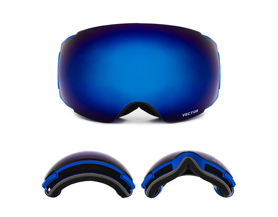 Verres de ski pour hommes et femmes à double couche anti-fog surface sphérique avec ma