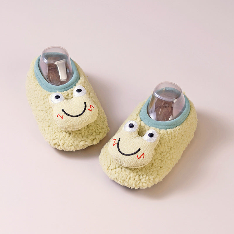 Chaussettes de sol antidérapantes pour les enfants Lignées de polaire chaude et extra-épaississantes comme vos petits enfants