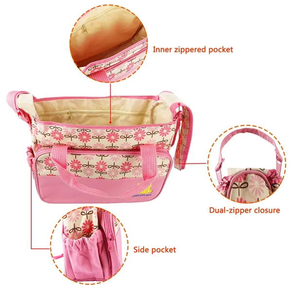 5PCS Sacs à couches pour bébé en couches de bébé Set Sacs à épaules en couches de maman W