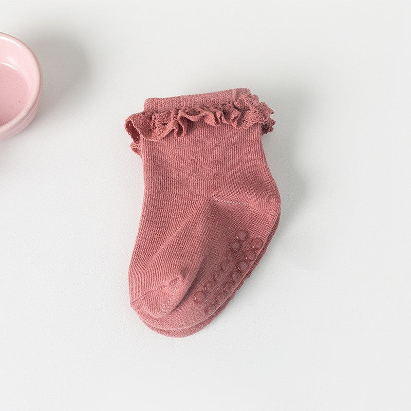 Chaussettes de coton antidérapantes de printemps et d'automne pour enfants