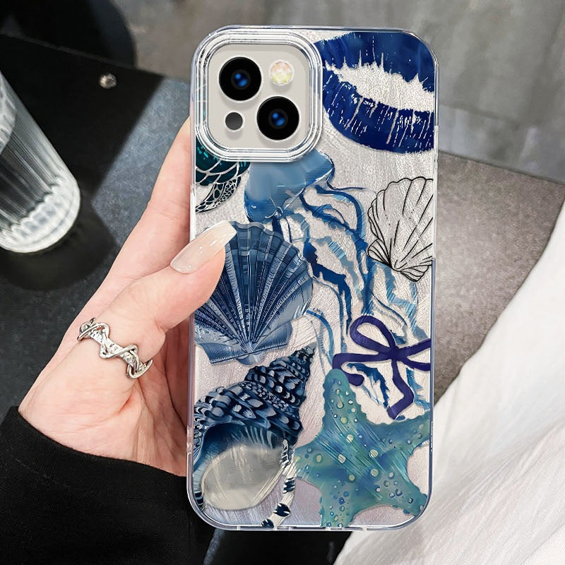 Coral Shell Étui de téléphone en fils de fer à grands trous résistant à la chute