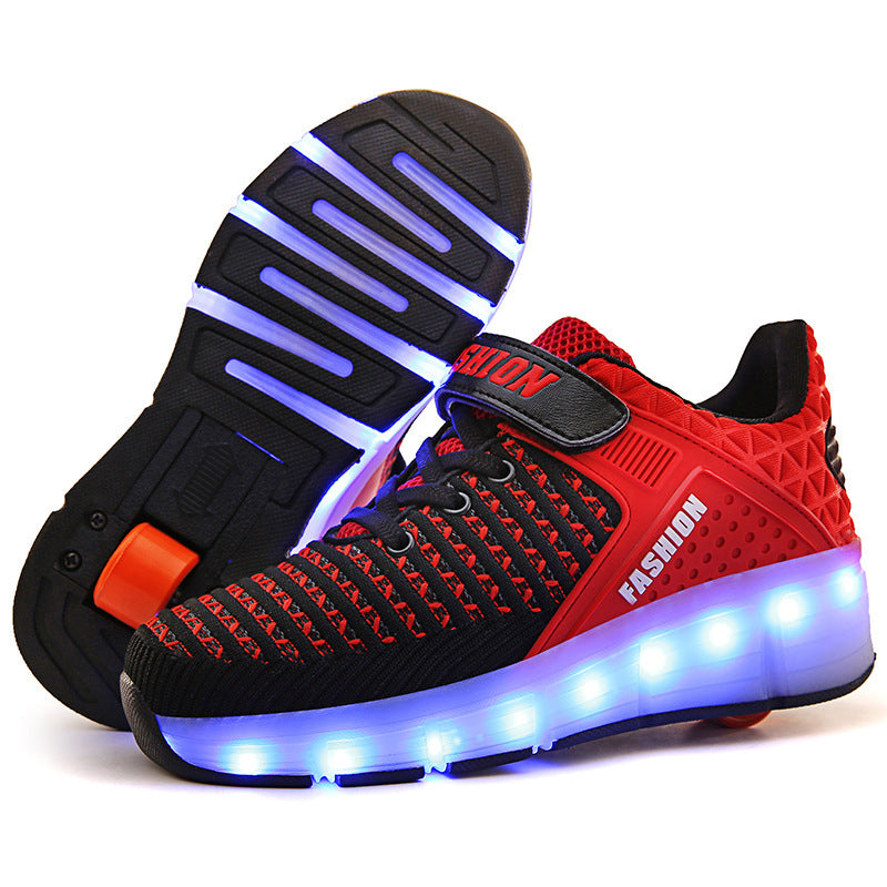Rechargeable Heelys Patins à roulettes simples pour enfants