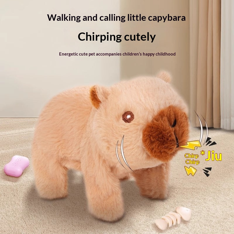 Jouet de poupée Capybara électrique pour enfants marchant et parlant en peluche