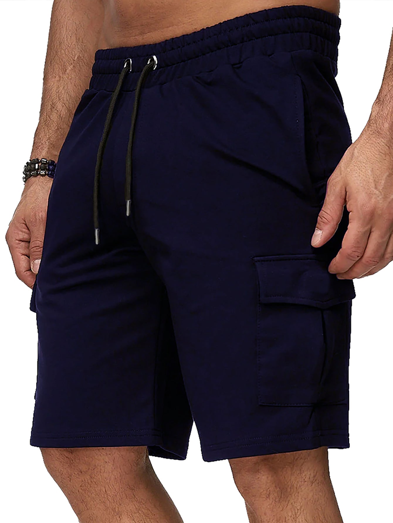 Short de sport homme de plus de taille Multi-pocket Short de fitness Pantalon sport casual