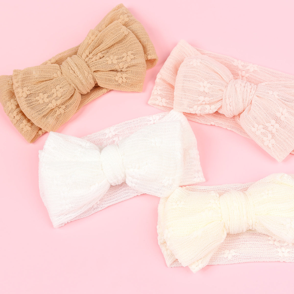 Bande de cheveux bébé Polyester double couche Bow