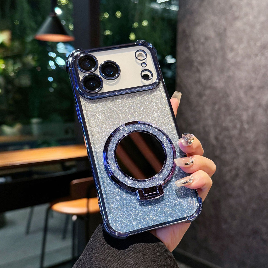 Étui de téléphone magnétique pour miroir de paillettes