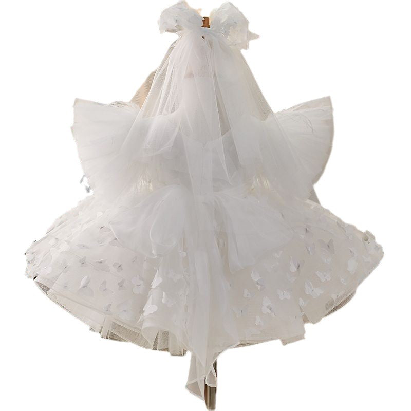 Robe de fille Princesse blanc polyester fibre