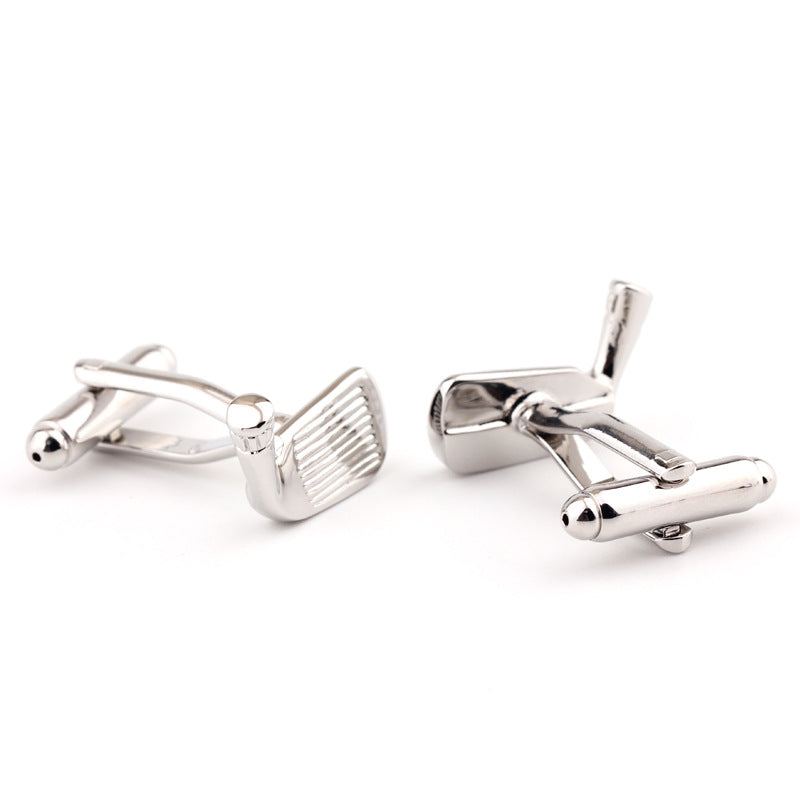 Raquette de golf Forme Plain Metal French Shirt Cufflinks hommes