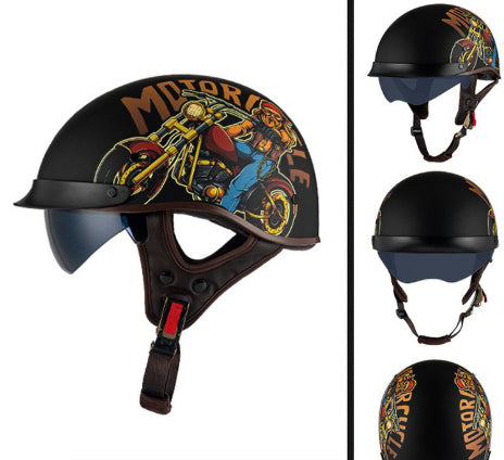 Casque de moto électrique rétro