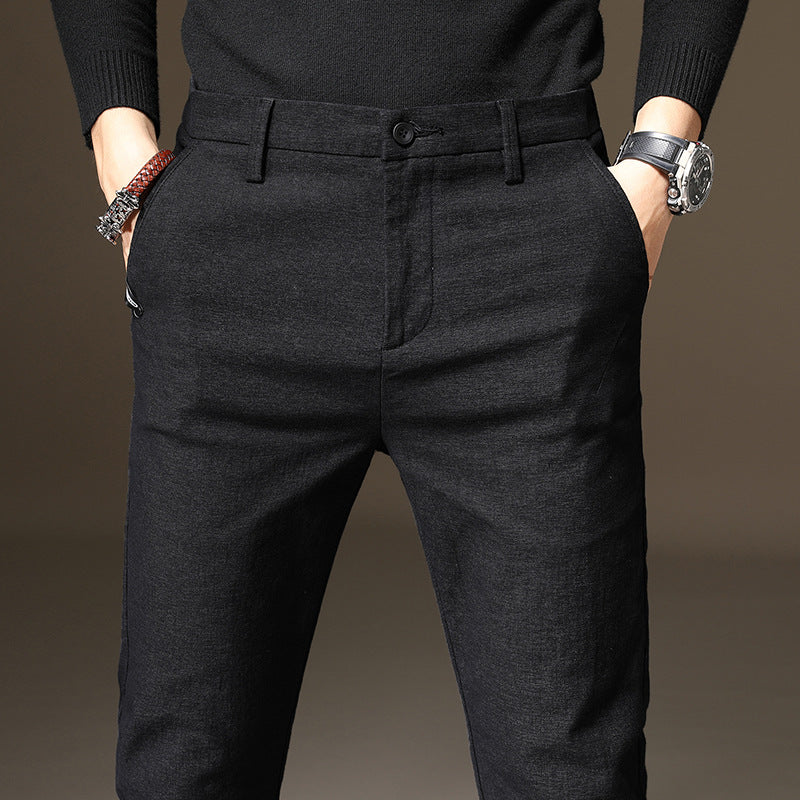 Pantalons de crayon élastique Slim Fit pour jeunes hommes