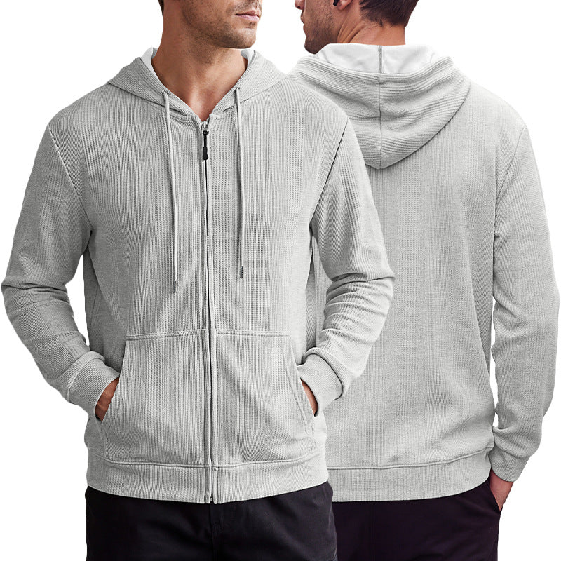 Veste de cardigan à capuche à capuche Jacquard style homme